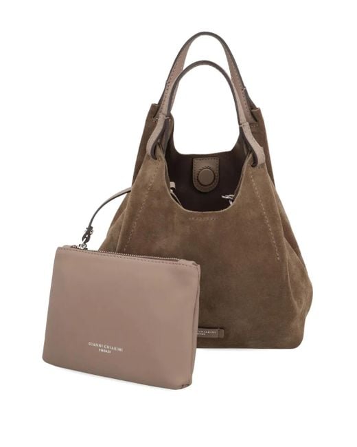 Gianni Chiarini Brown Dua Suede Top-Handle Tote Bag