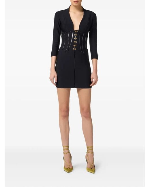 elisabetta franchi black mini dress RARE!!ELISABETTA FRANCHI CORSET MINI DRESS BLACK Size 42