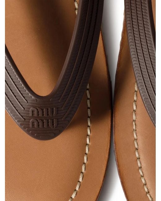 Miu Miu Brown Thong Sandals