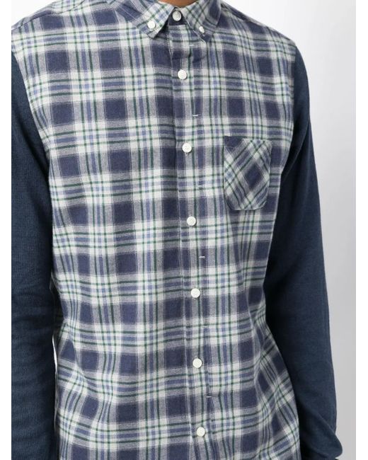 Private Stock Blue The Sebastien Check-Print Shirt for men