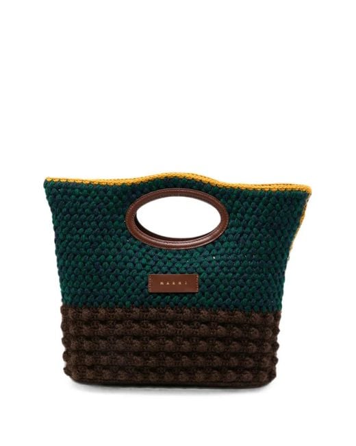 Marni Black Crochet-Knit Tote Bag