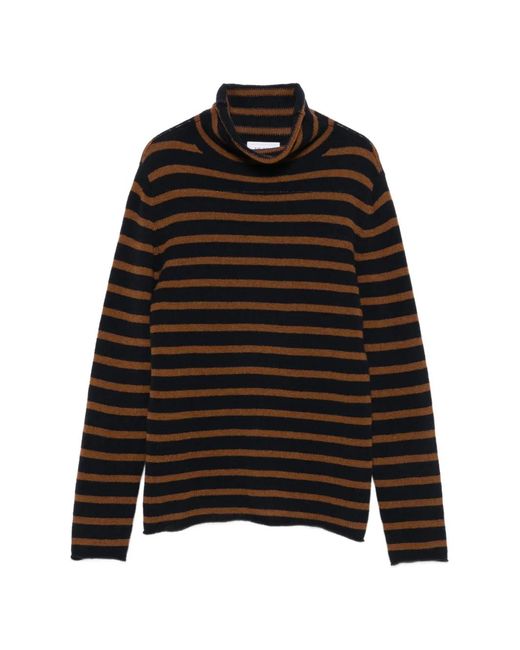 Be You Black Striped Roll-Neck Sweater