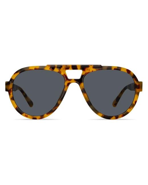 Linda Farrow Blue Jurgen Navigator-Frame Sunglasses