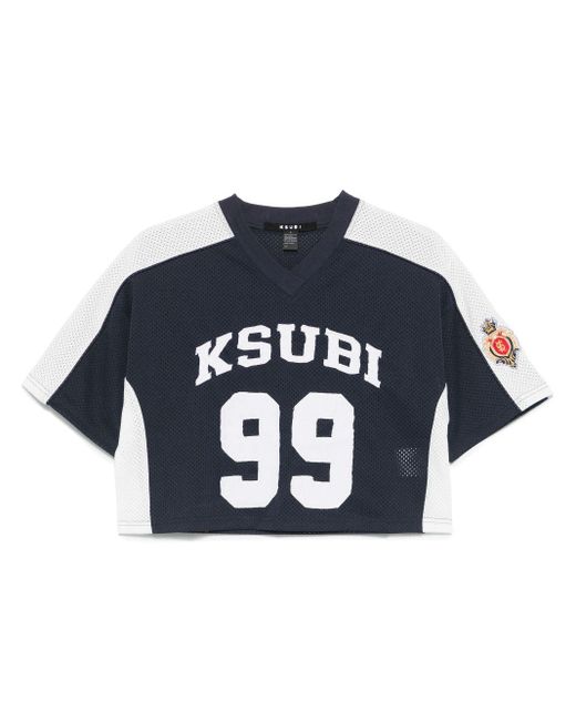 Ksubi Blue 88 Cropped T-Shirt