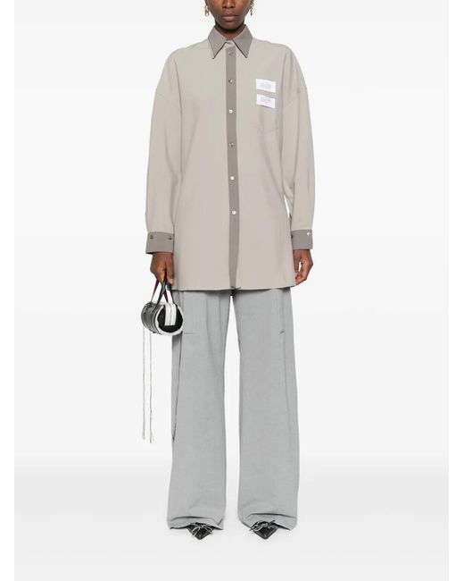 ROKH Gray Logo-Patch Detachable-Panels Shirt