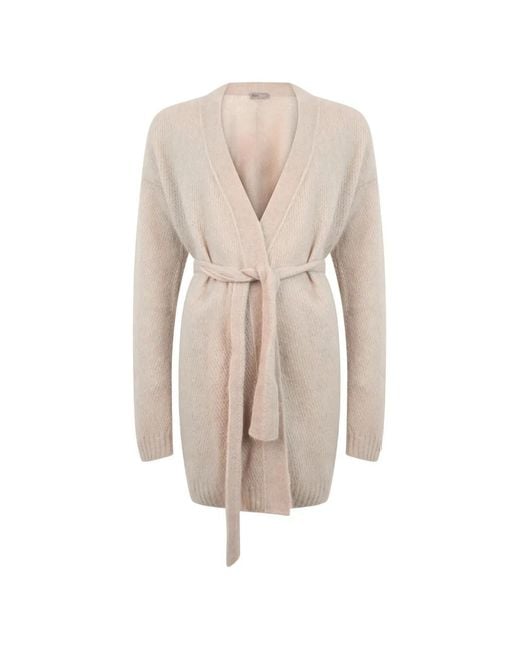 Herno Natural Belted V-Neck Cardigan