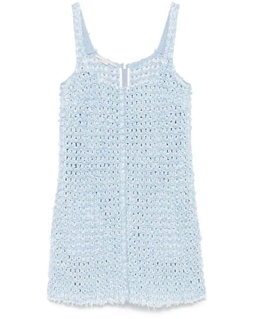 Stella McCartney Blue Bouclé Denim Mini Dress