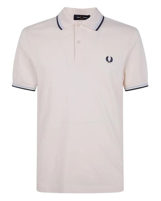 Fred Perry White Laurel-Wreath Polo Shirt for men