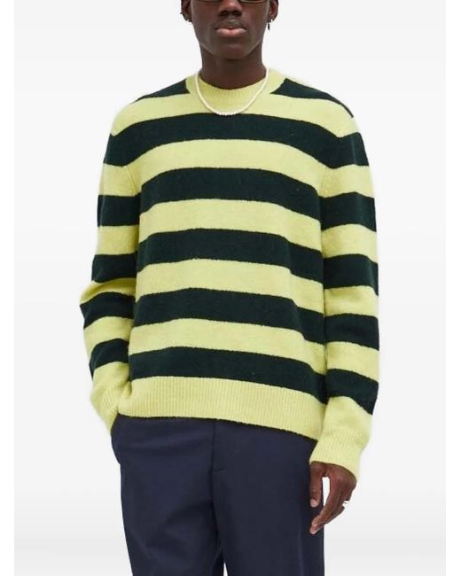 Won Hundred Green Striped Sweater for men