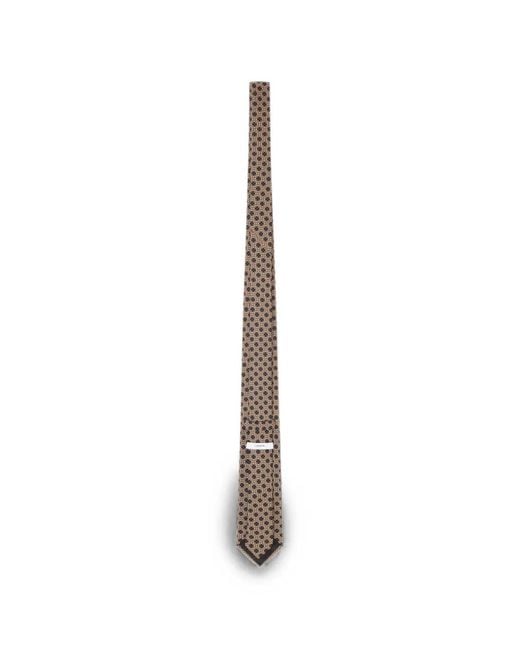 Lardini White Geometric-Print Pointed Tie for men