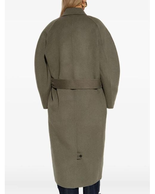 Jacquemus Curved Jacket For Men Belted Coat Green