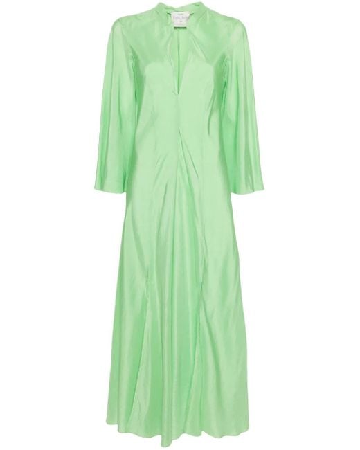 Forte_forte Green Habotai Silk Dress