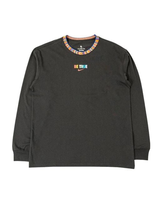 Nike Black Be True Long-Sleeve T-Shirt for men