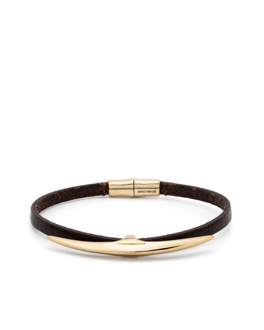 Shaun Leane White Gold Vermeil And Leather Arc Bracelet