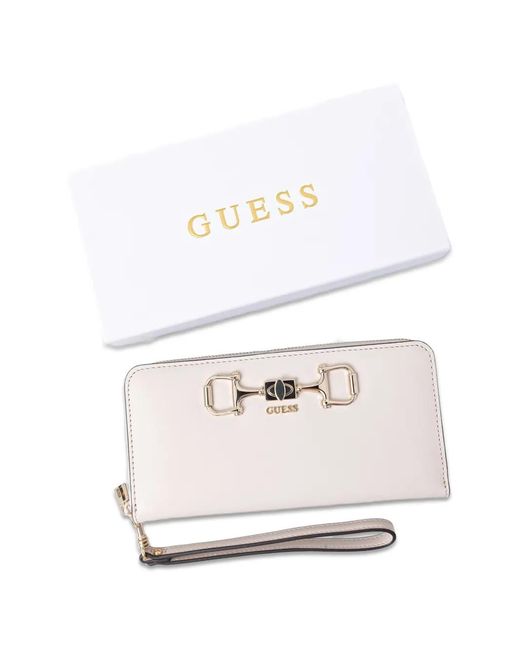 Guess Natural Janie Logo-Plaque Wallet