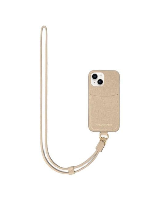 Maison De Sabre White Sling Leather Iphone 14 Phone Case