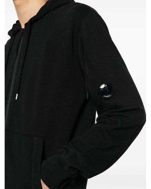 Sudadera con capucha y parche del logo C P Company de hombre de color Black