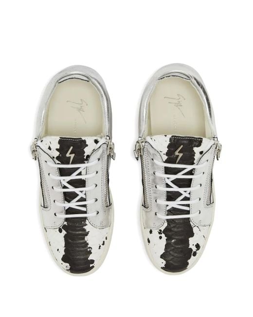 Giuseppe Zanotti White Nicki Sneakers im Metallic-Look
