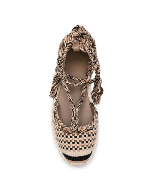 Amambaih White Rosa Braided Tie-Fastening Ballet Flats