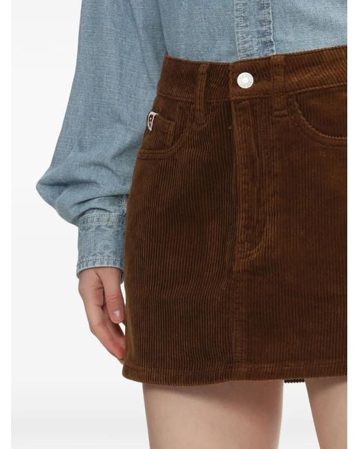 A Bathing Ape Brown Heart-Motif Corduroy Mini Skirt