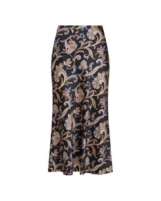 Veronica Beard White Clover Floral Midi Skirt