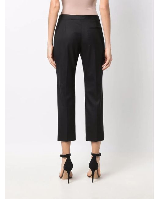 McQueen Black Tailored Cropped Trousers