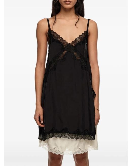 Bimba Y Lola Black Lace-Detail Top