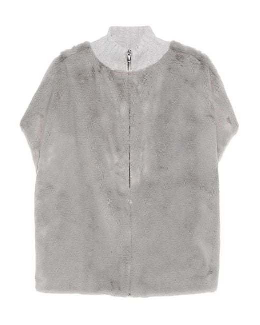 Veste En Polaire À Fermeture Zippée Le Tricot Perugia en coloris Gray