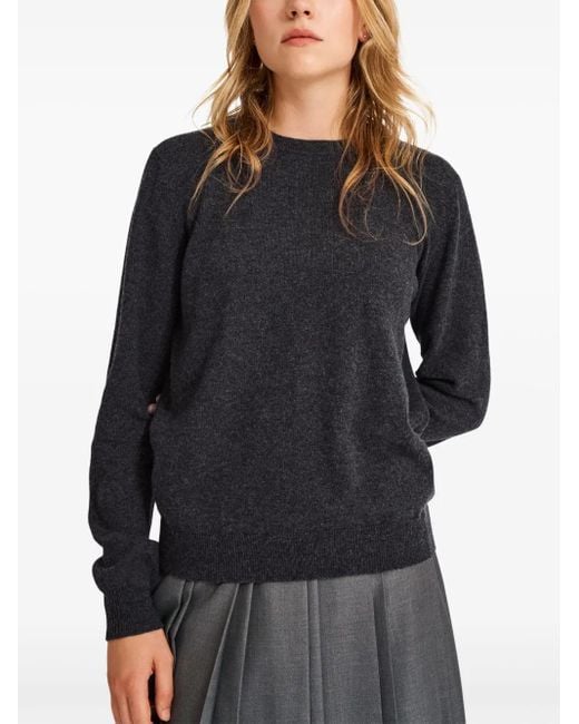 Pringle of Scotland Blue Cashmere Round-Neck Knitted Sweater