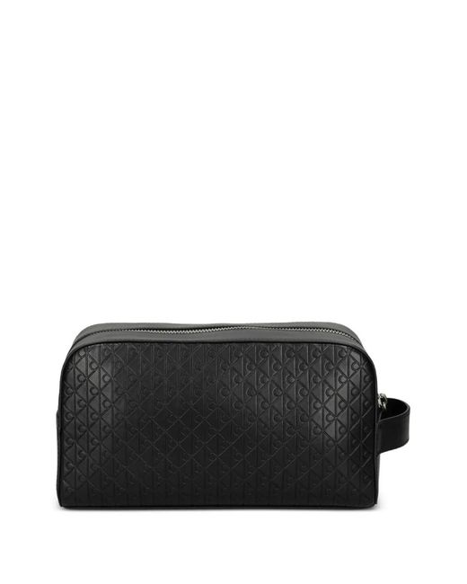 Calvin Klein Black Trousse De Toilette À Motif Embossé for men