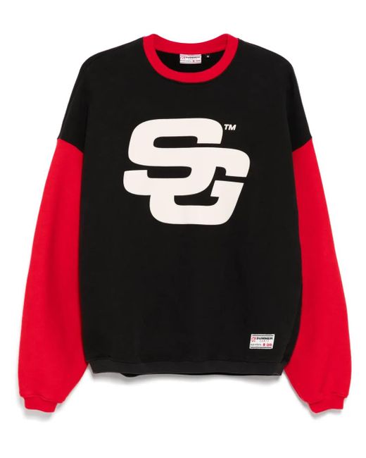 SUMMER GAMES Red Logo Print Sweatshirt for men
