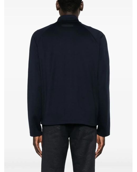 Zegna Black Zip-Up Sweatshirt for men