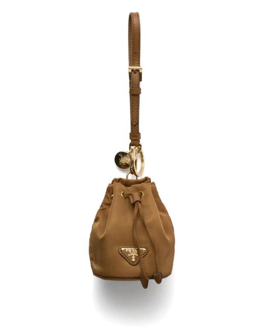 Prada Metallic Mini Icon Re-Nylon Taschenanhänger