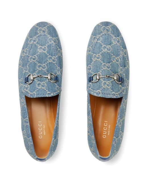 Gucci Jordaan Denim Loafers in het Blue