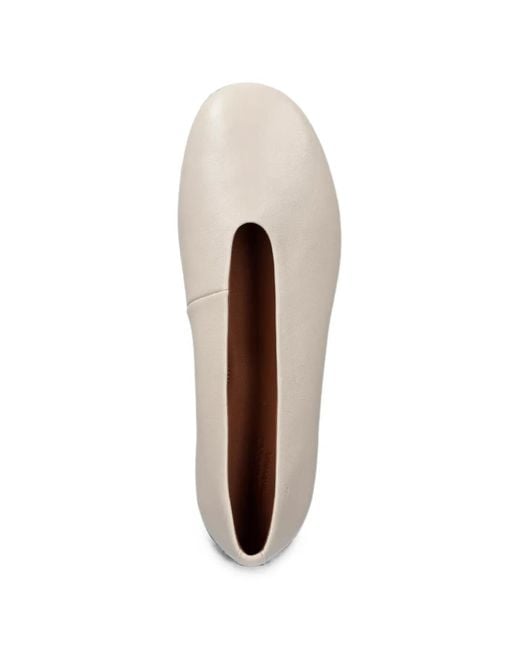 Vagabond White Aleya Round-Toe Leather Ballet Flats