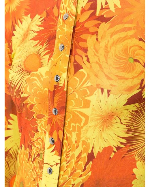 Ellery Orange Sala Floral Print Shirt