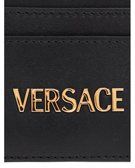 Versace Black Tag Leather Card Holder
