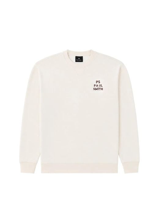 Paul Smith White Logo-Print Cotton Sweatshirt for men
