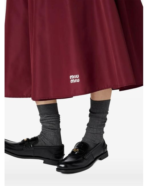 Miu Miu Red Technical Fabric Skirt