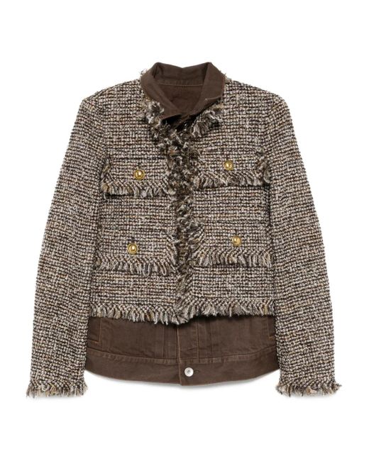 Chaqueta de sarga a capas Sacai de color Brown