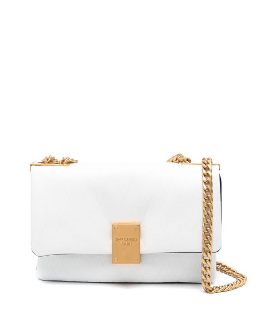 Bolso de hombro con diseño colour block Balmain de color White