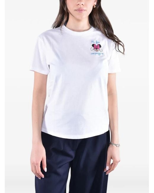 Mc2 Saint Barth White T-Shirt Emilie À Imprimé Graphique