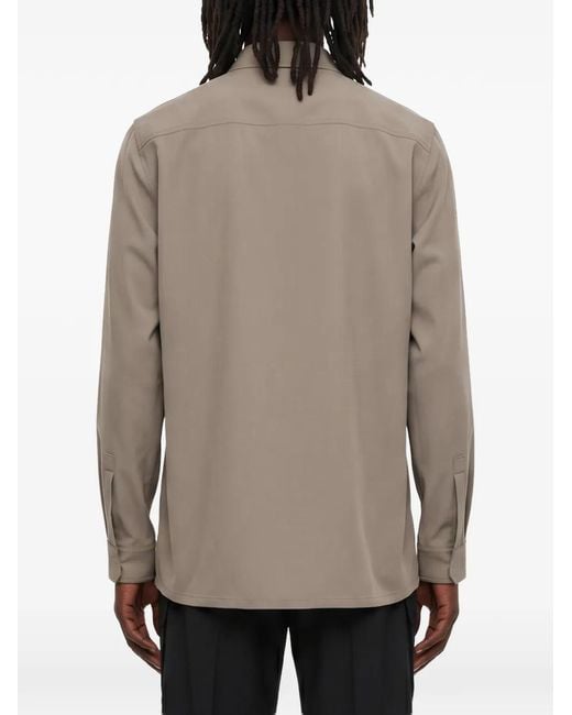 Rick Owens Gray Flap-Pocket Shirt for men