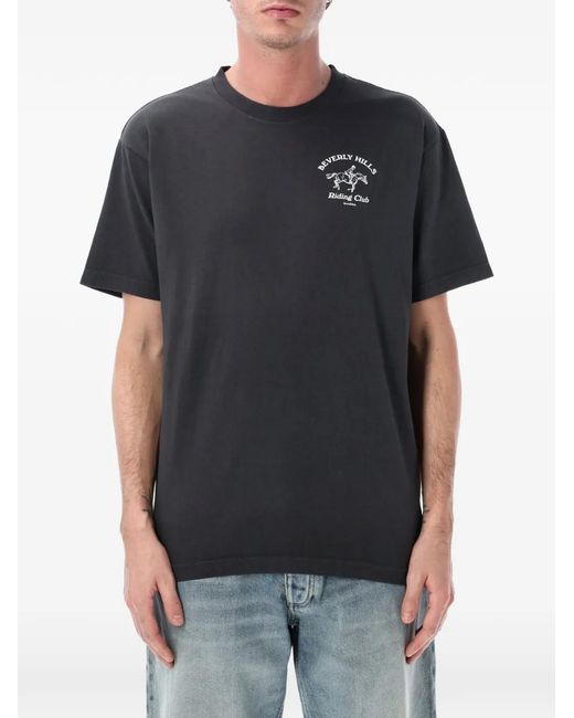 Sporty & Rich Black Riding Club T-Shirt for men