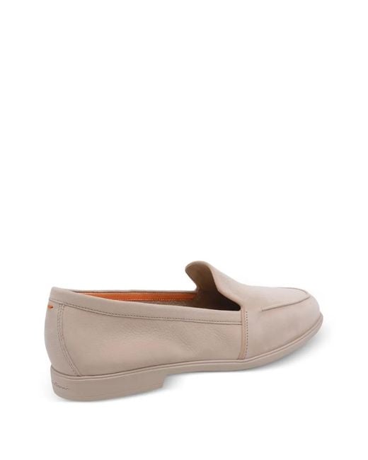 Santoni Pink Round-Toe Loafers