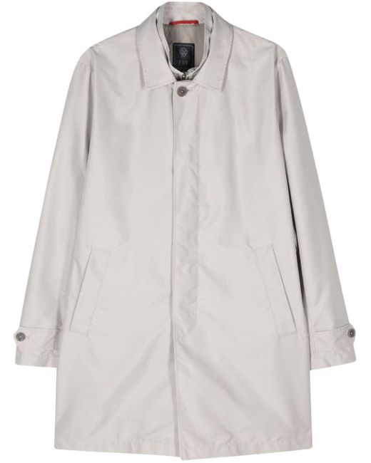 Fay White Morning Double-collar Raincoat for men