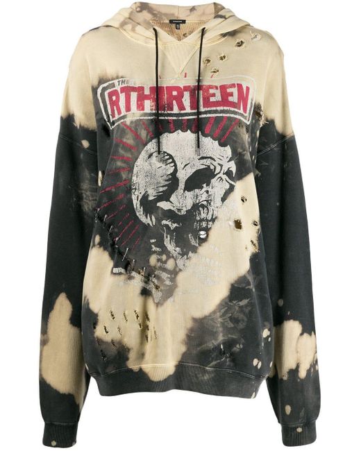 R13 Multicolor Distressed Oversized Hoodie