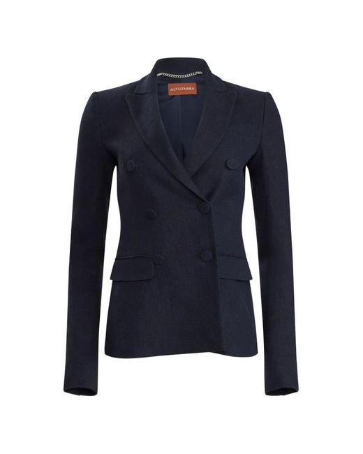 Altuzarra Blue Double-Breasted Fitted Jacket