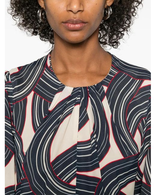 LaDoubleJ Midi-Jurk Met Geometrische Print in het Blue