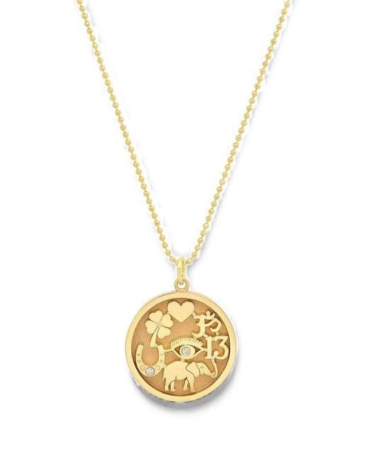 Jennifer Meyer Metallic Good Luck Diamond Necklace